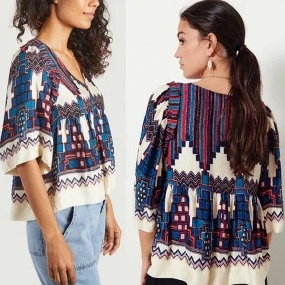 Ba&sh Marry Bohemian Boho Blouse Size 6/Medium - Excellent Condition - Picture 2 of 8
